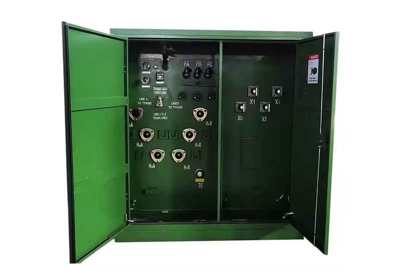 Transformador montado en pedestal de 3 fases